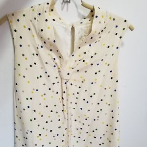 Kate Spade silk cream polka dot shirt